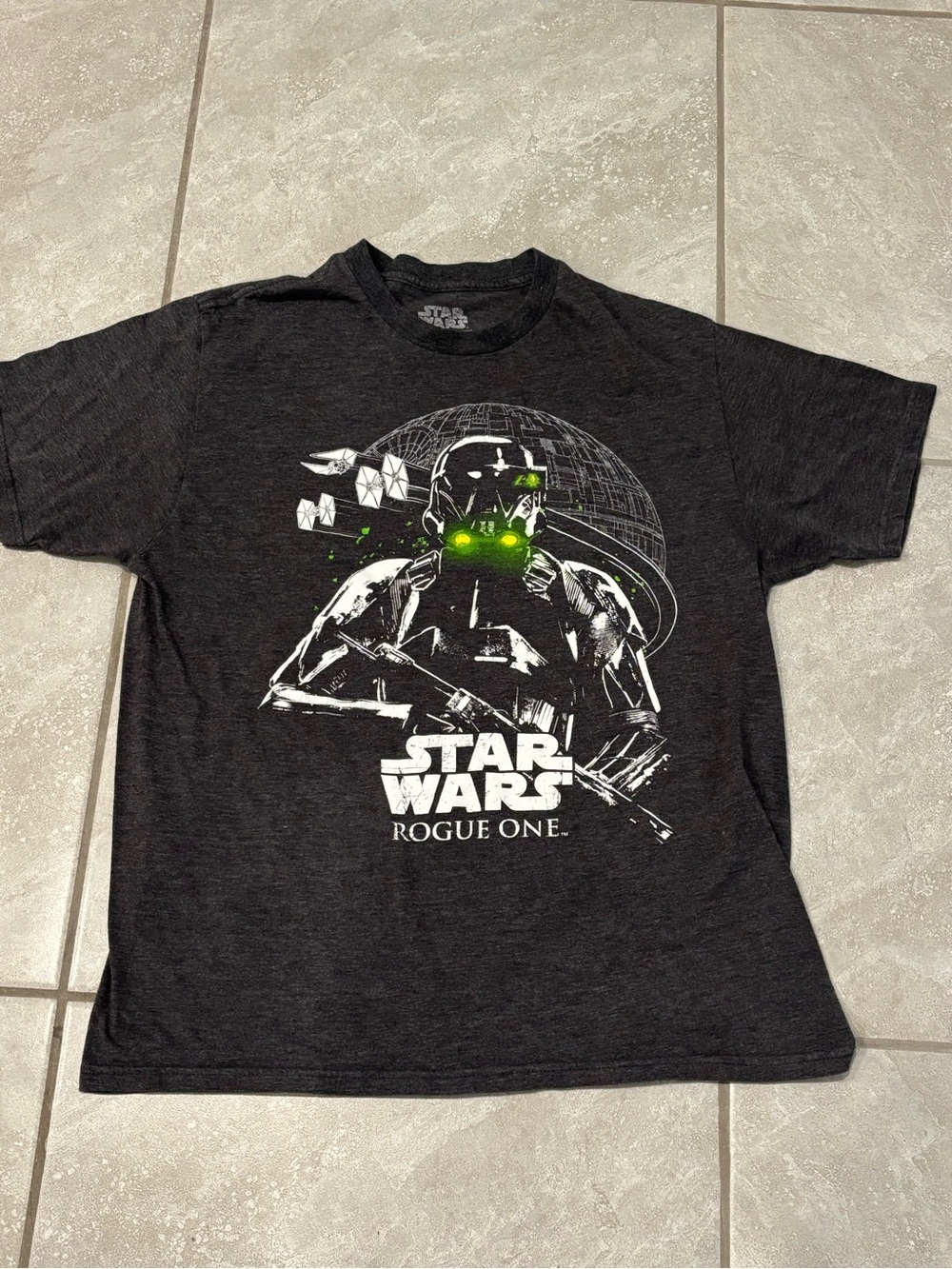 Star Wars Rogue One Death Trooper Men’s Large Heather Gray Graphic Tee